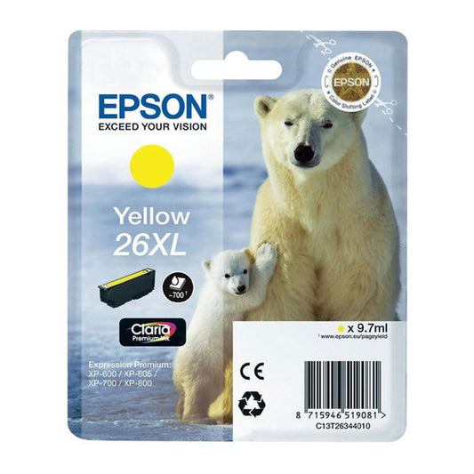 Cartouche d'origine Epson C13T26344010 / 26XL - jaune