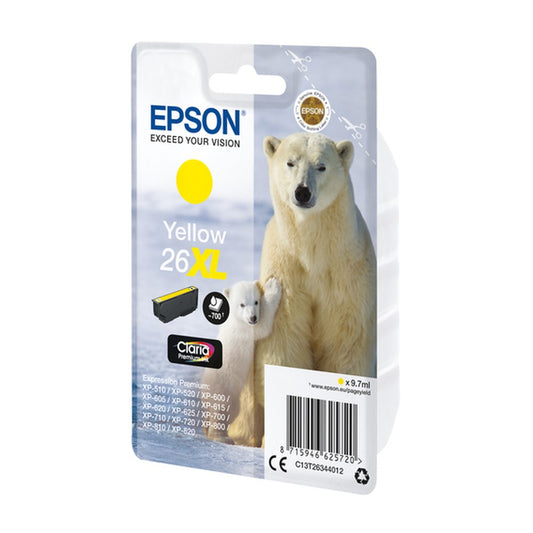 Cartouche d'origine Epson C13T26344012 / 26XL - jaune