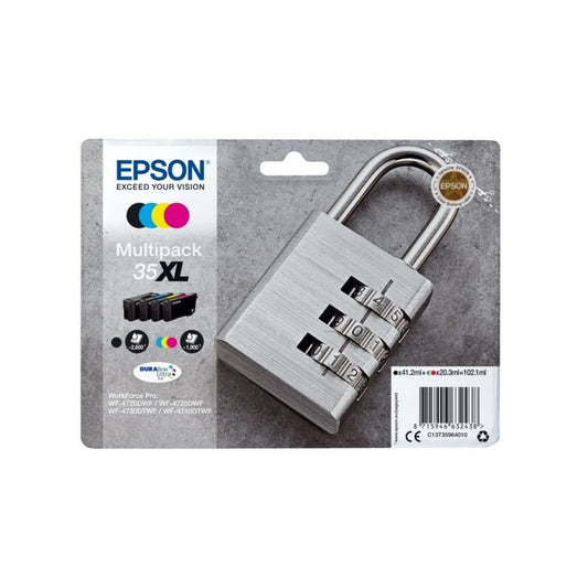 Cartouches d'origines Epson C13T35964010 / 35XL - multipack 4 couleurs : noire, cyan, magenta, jaune