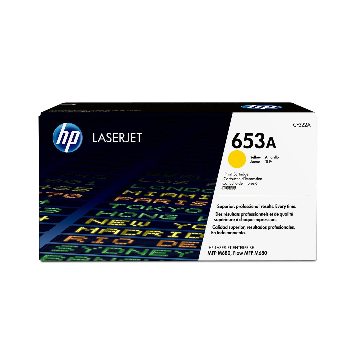Toner d'origine HP CF322A / 653A - jaune