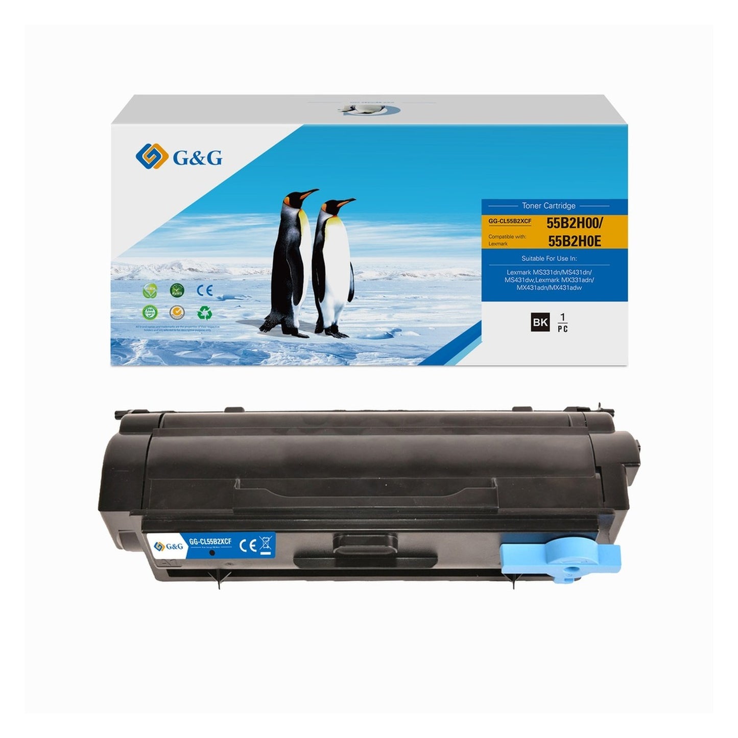 Toner compatible premium Lexmark 55B2H00 - noir
