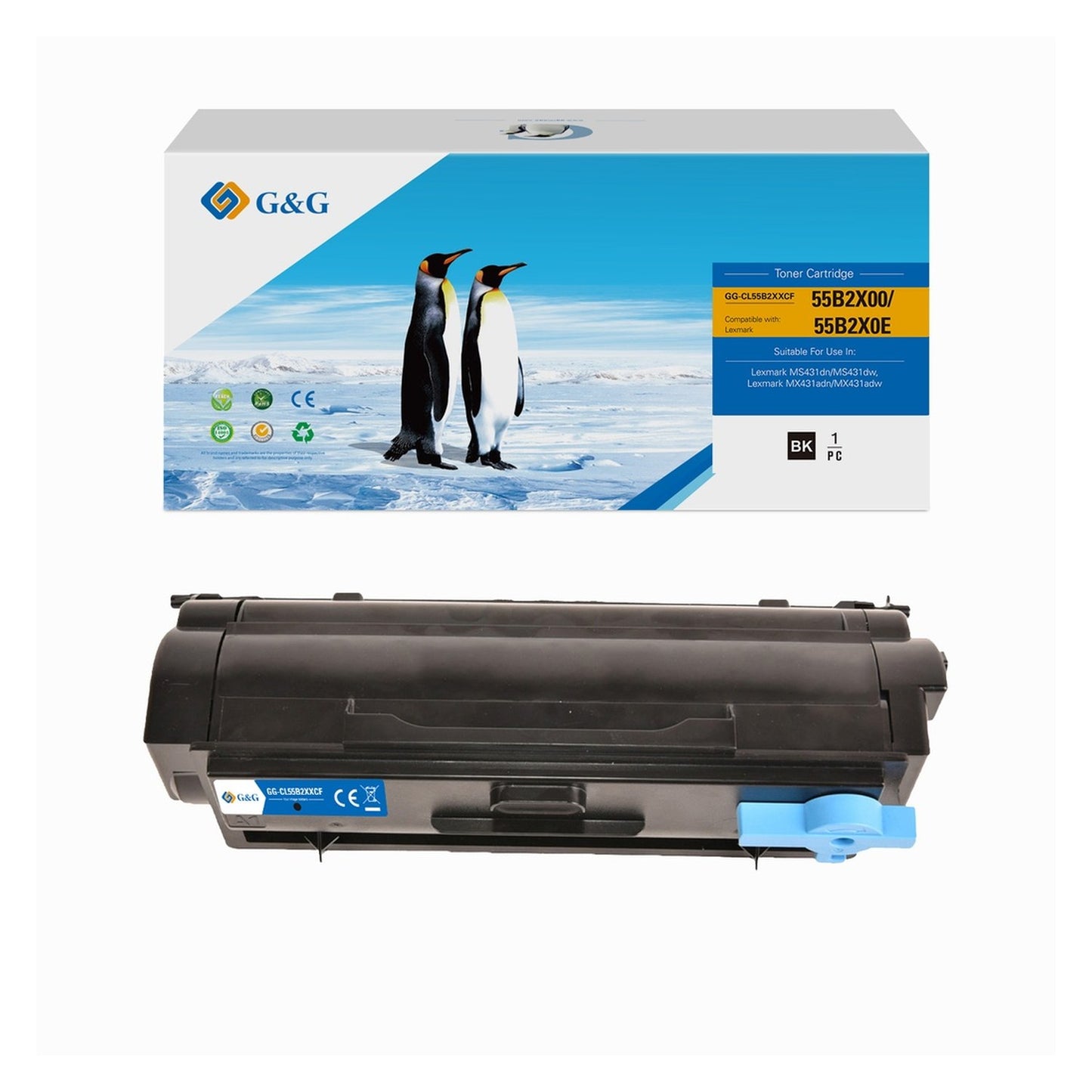 Toner compatible premium Lexmark 55B2X0E - noir