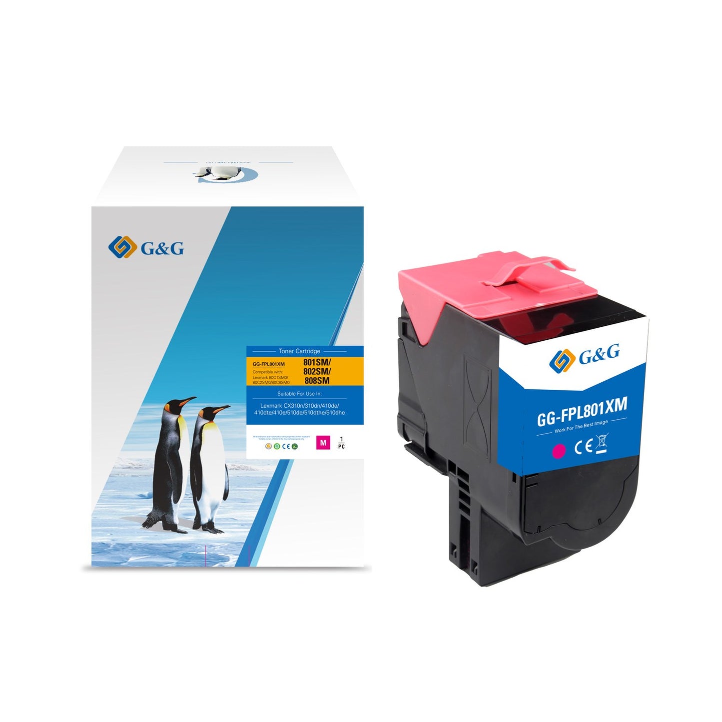 Toner compatible premium Lexmark 80C2SME / 802SM - magenta