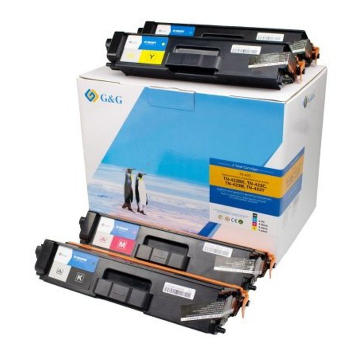 Toners compatibles premiums Brother TN423 - multipack 4 couleurs : noir, cyan, magenta, jaune