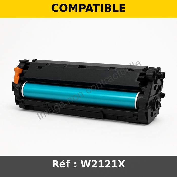 Cartouche Laser Compatible HP 212X (W2121X) - Cyan - Format XL 10000 copies