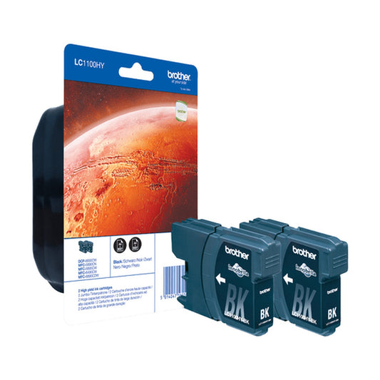 Cartouche d'origine Brother LC1100HYBKBP2 - noire - pack de 2