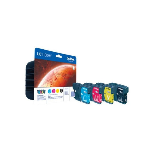 Cartouches d'origines Brother LC1100HYVALBP - multipack 4 couleurs : noire, cyan, magenta, jaune