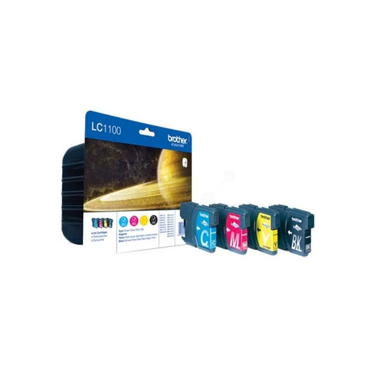 Cartouches d'origines Brother LC1100VALBPDR - multipack 4 couleurs : noire, cyan, magenta, jaune