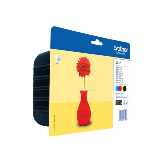 Cartouches d'origines Brother LC121VALBP - multipack 4 couleurs : noire, cyan, magenta, jaune