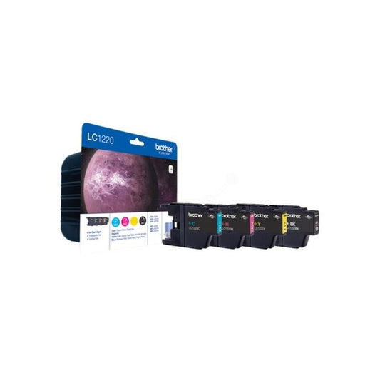 Cartouches d'origines Brother LC1220VALBPDR - multipack 4 couleurs : noire, cyan, magenta, jaune