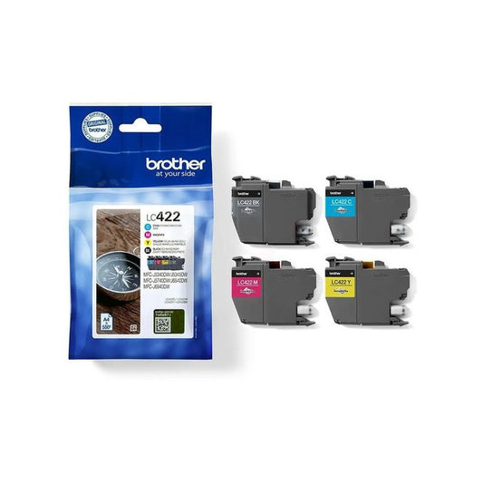 Cartouches d'origines Brother LC422VAL - multipack 4 couleurs : noire, cyan, magenta, jaune