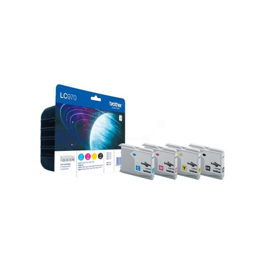 Cartouches d'origines Brother LC970VALBP - multipack 4 couleurs : noire, cyan, magenta, jaune