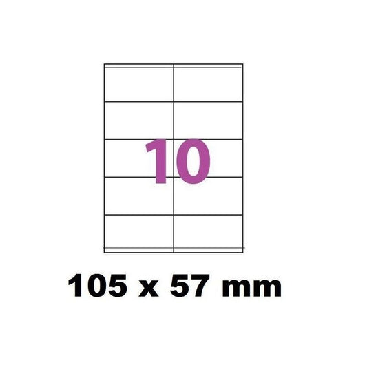 Etiquettes Adhésives Autocollantes 10 par page - 100 pages A4