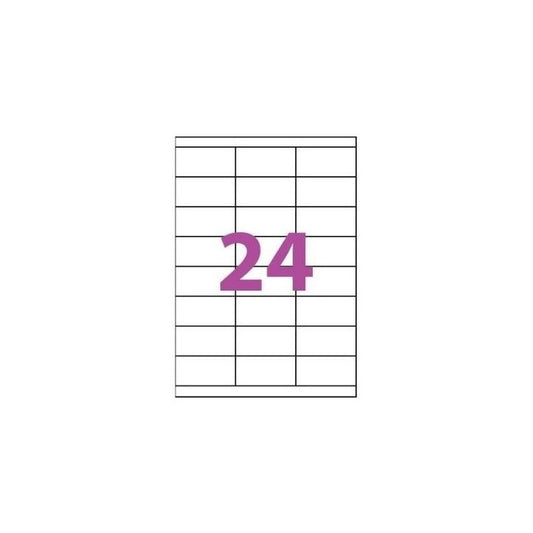 Etiquettes Adhésives Autocollantes 24 par page - 100 pages A4