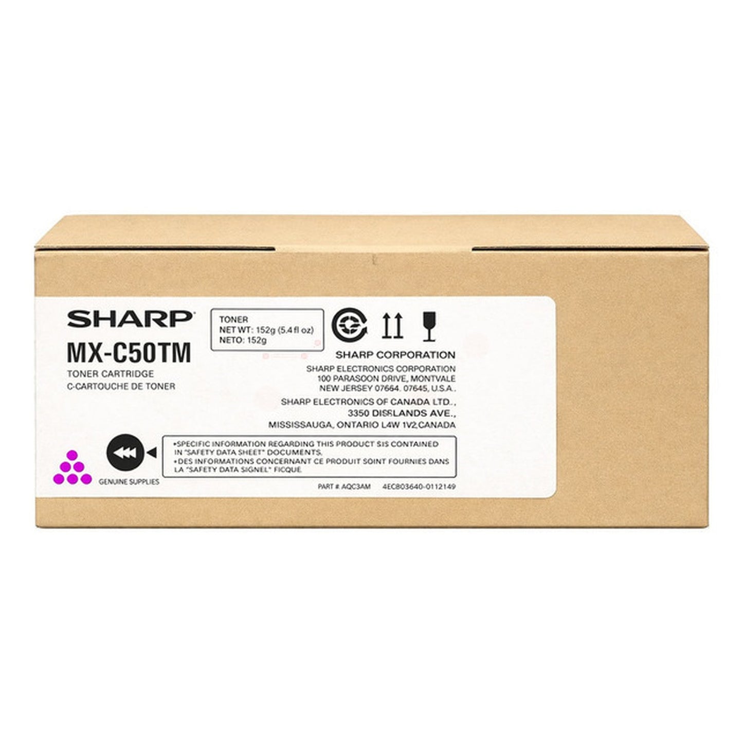 Toner d'origine Sharp MXC50TM - magenta