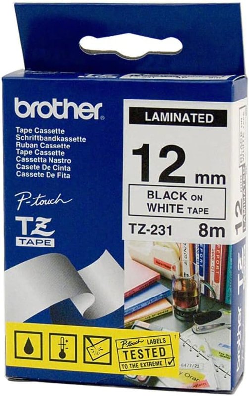 Ruban cassette d'origine Brother TZE231M5 - multipack 5 couleurs : noir, blanc