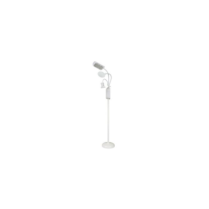 KLEIBER Lampe LED sur pied avec pince & loupe, blanc