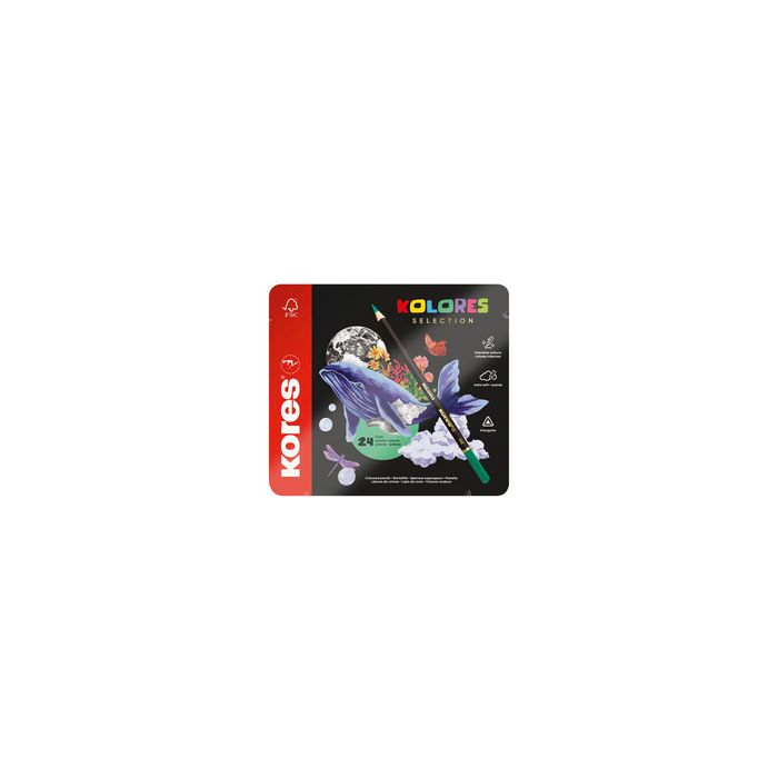 Kores Crayon de couleur "KOLORES SELECTION", étui de 24