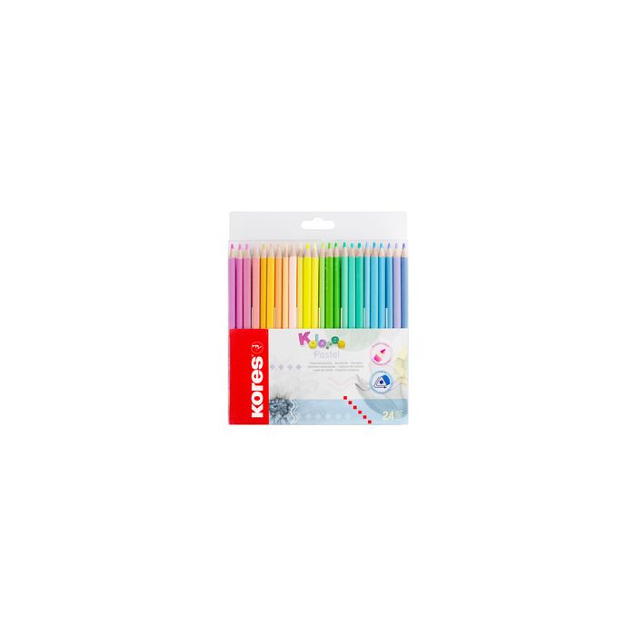 Kores Crayon de couleur "Kolores Pastel", étui carton de 24