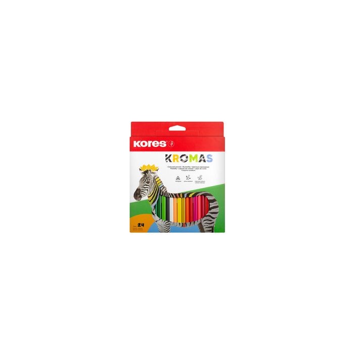 Kores Crayon de couleur triangulaire "Kromas", étui de 24