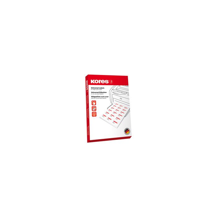 Kores Etiquette universelle, 70 x 37 mm, sans bord, vert