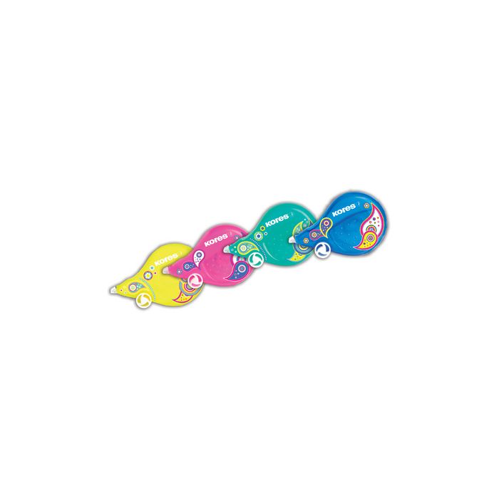 Kores Roller correcteur jetable "Scooter Paisley", assorti x10