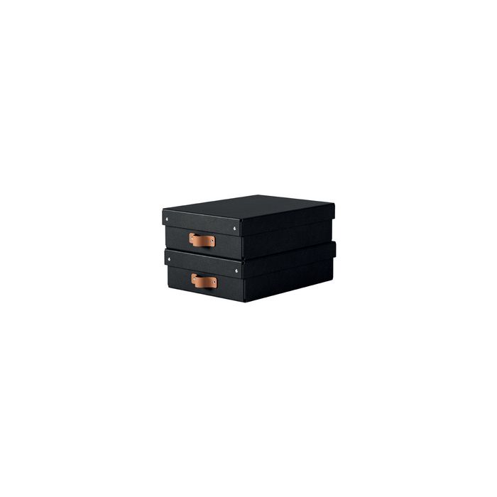 LEITZ Boîte de rangement Puro, carton, 8 L, set de 2, noir