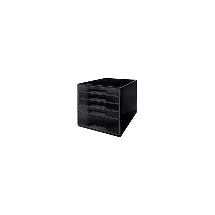LEITZ Bloc de classement WOW CUBE, 5 tiroirs, noir/gris