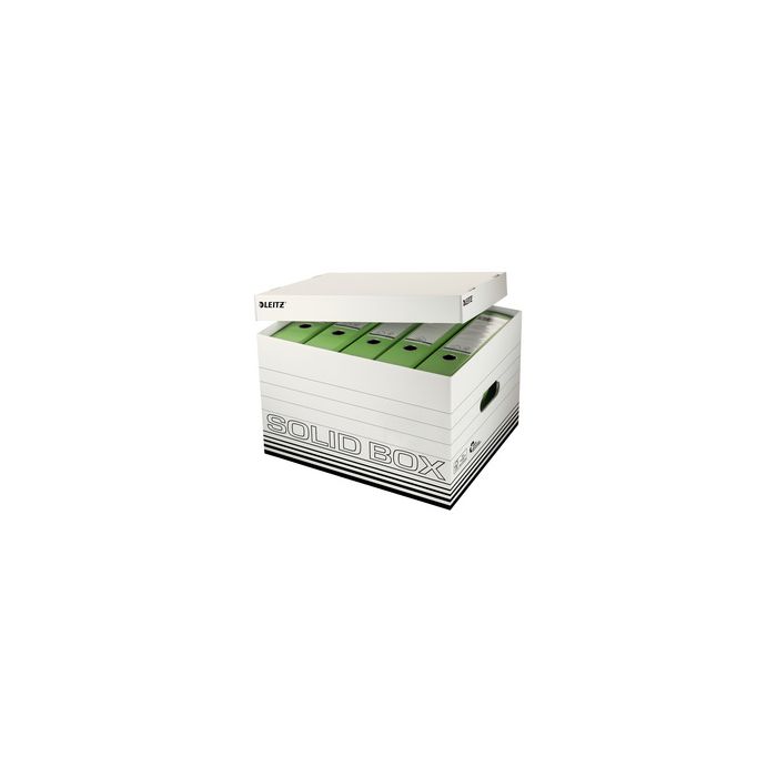 LEITZ Caisse à archives/ de tansport Solid, blanc/noir x10