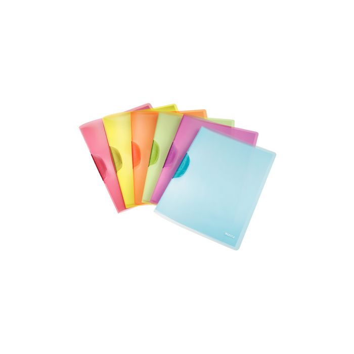 LEITZ Chemise à clip ColorClip Rainbow, A4, en PP, assorti x6