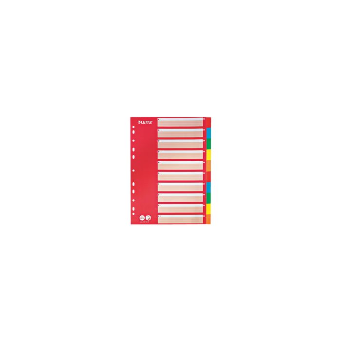 LEITZ Intercalaires en carton, blanc, A4, 10 touches,