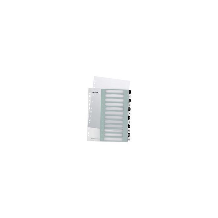 LEITZ Intercalaires en plastique WOW, numéroté, 1-12