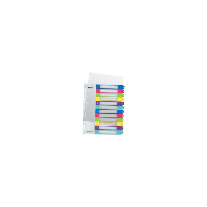 LEITZ Intercalaires en plastique WOW, numéroté, A4, 1-5