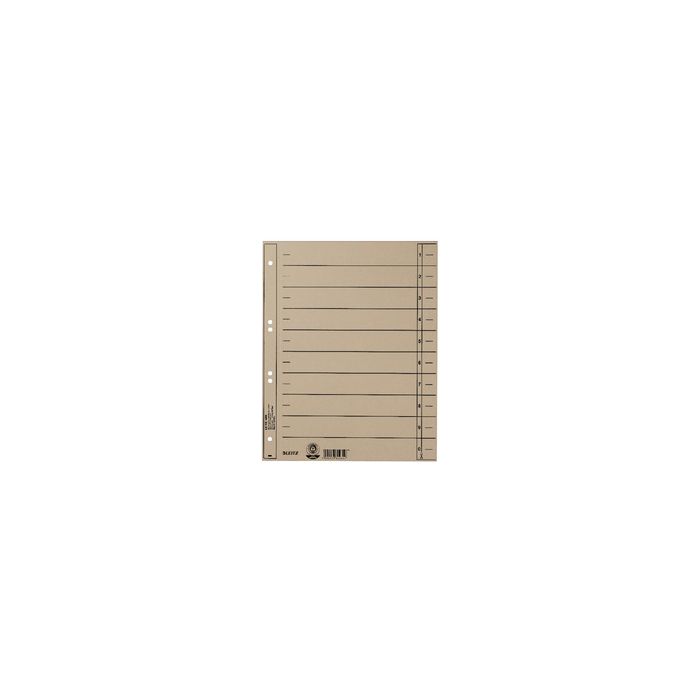 LEITZ Intercalaires, format A4 extra large,en carton manille
