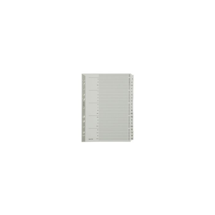 LEITZ Intercalaires, mylar, carton, A-Z, A4, 20 touches,gris