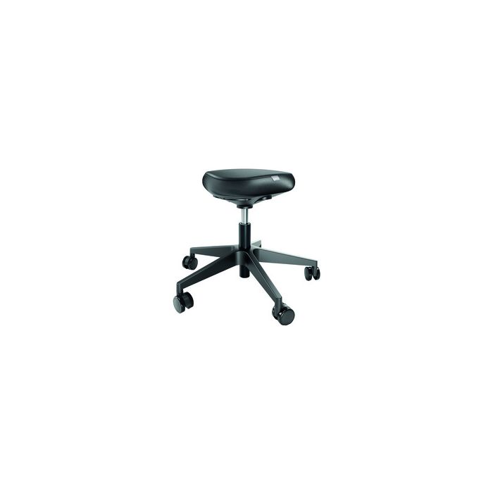LEITZ Tabouret Ergo, roulettes et assise confortable, noir