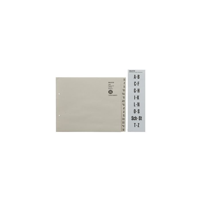 LEITZ Tauenpapier-Register, A-Z, für 75 Ordner, grau
