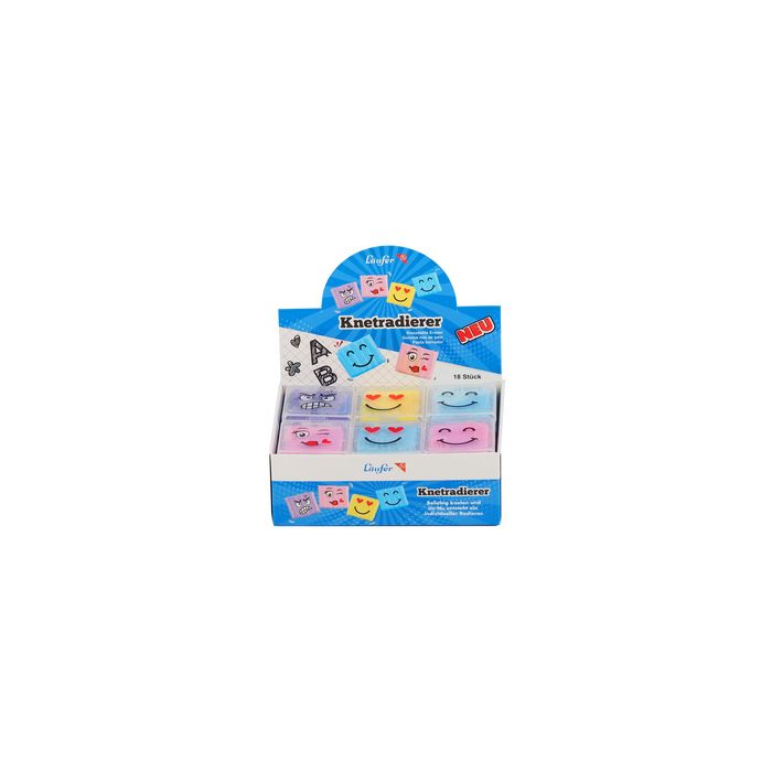 Läufer Gomme souple visages, en présentoir de 18 x18