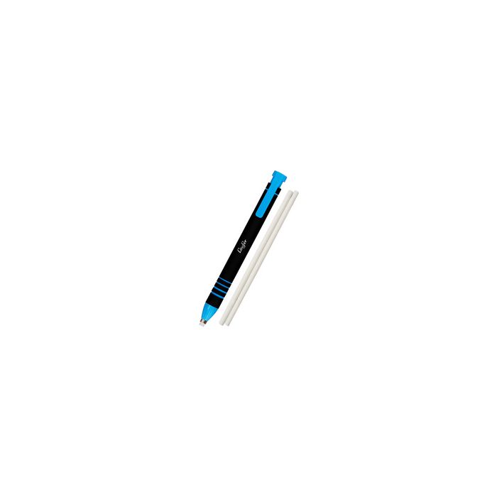 Läufer Stylo-gomme en plastique, 2 gommes de rechange, bleu