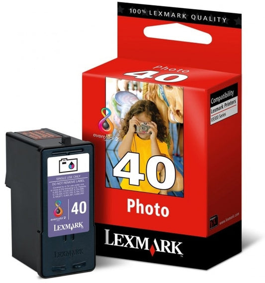 Cartouche Jet d'encre de Marque Lexmark 18Y0340E N°40 PHOTO Couleur (125 copies)