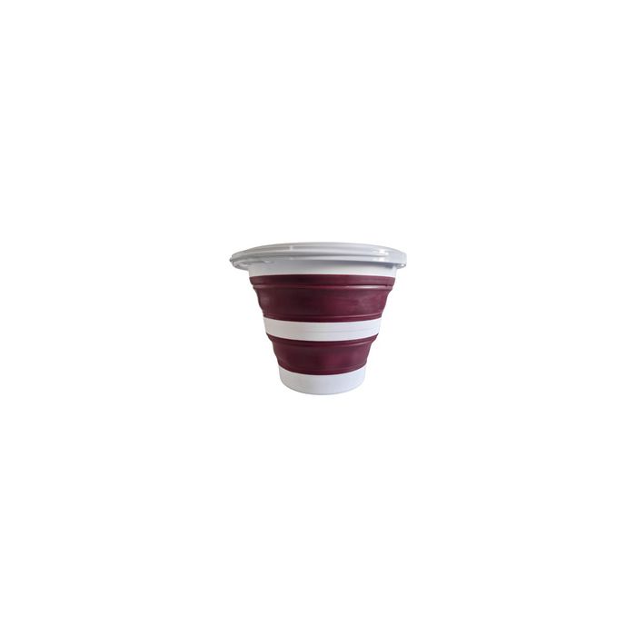 Linden Berg Seau, pliable, rond, 10 litres, bordeaux/blanc