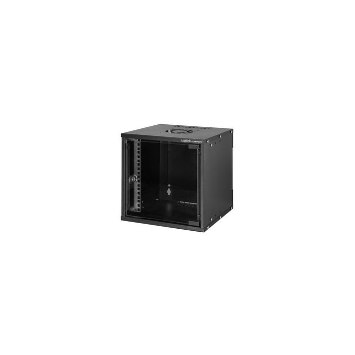 LogiLink 10" Wandgehäuse SoHo, montiert, 9 HE, schwarz