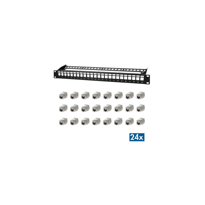 LogiLink 19" Modular Keystone Patch Panel PrimeLine, 24 Port
