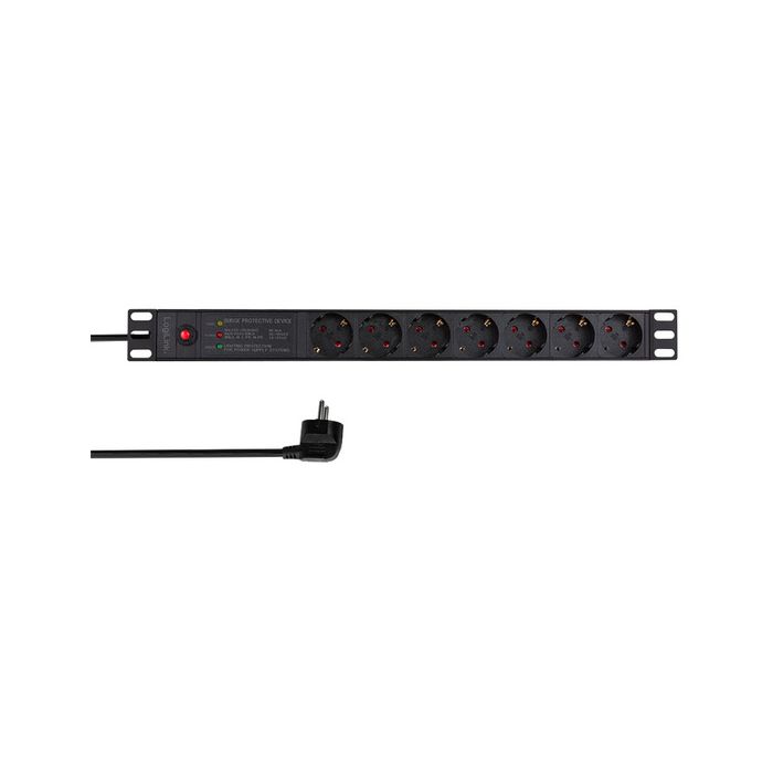 LogiLink 19" Steckdosenleiste, 7-fach, mit Netzfilter &