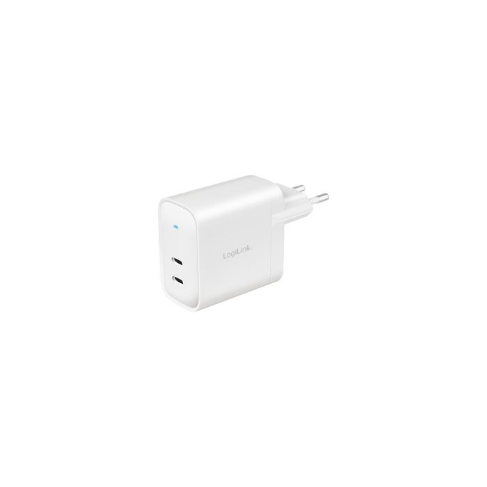LogiLink Adaptateur de prise USB, 2x USB-C PD, 40 W, blanc