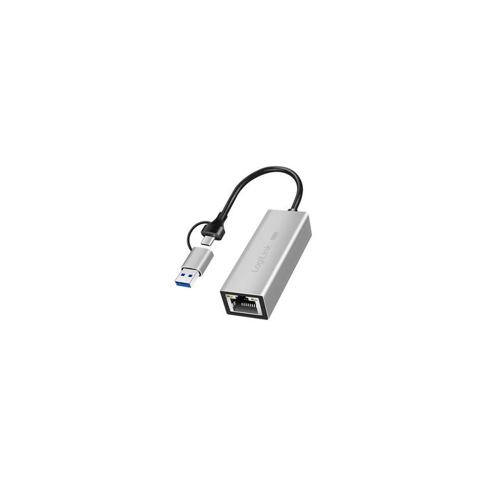 LogiLink Adaptateur réseau Ethernet USB vers RJ45, gris