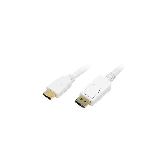 LogiLink Câble HDMI - DisplayPort, 2,0 m, blanc