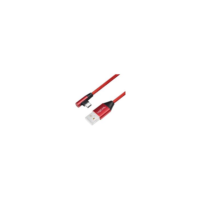 LogiLink Câble USB 2.0, USB-A - USB-C mâle, 1,0 m, rouge
