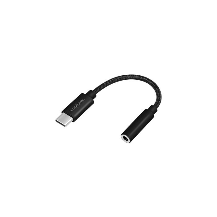 LogiLink Câble adaptateur USB-C - jack, 130 mm, noir
