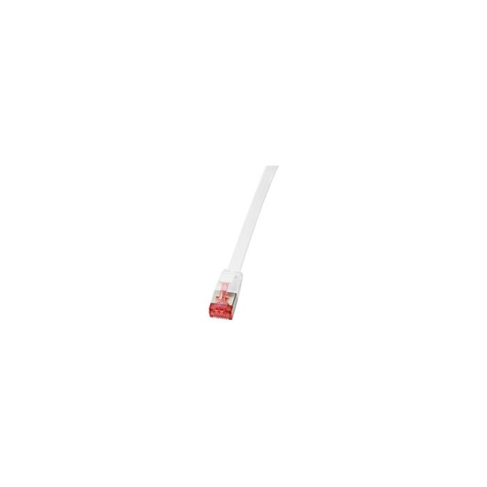 LogiLink Câble patch plat U/FTP, Cat.6A, 2,0 m, blanc